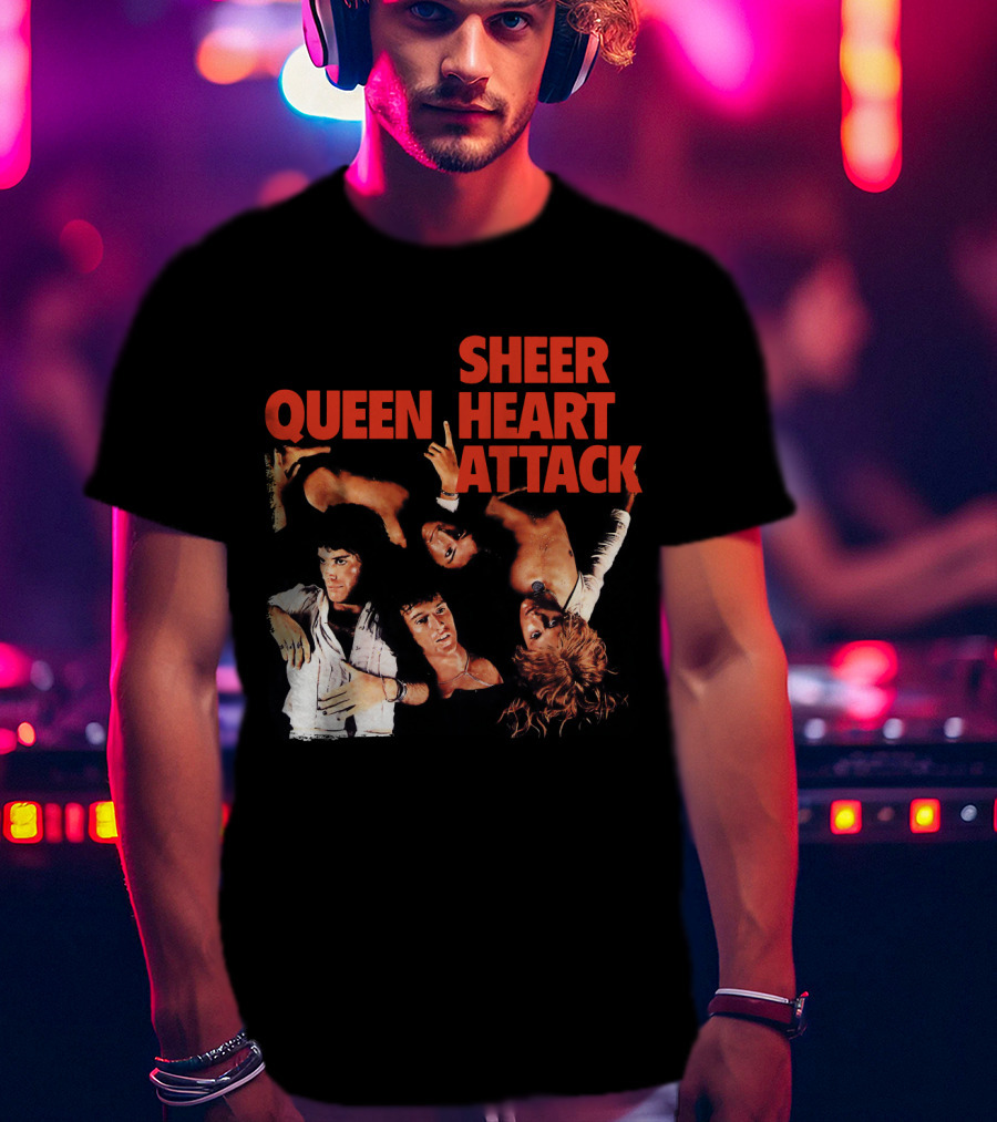 Queen Sheer Heart Attack Classic Rock Band Vintage Album Cover T-Shirt