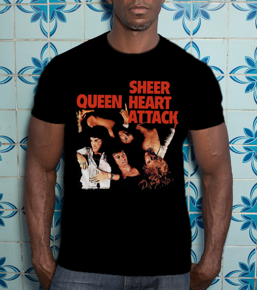 Queen Sheer Heart Attack Classic Rock Band Vintage Album Cover T-Shirt