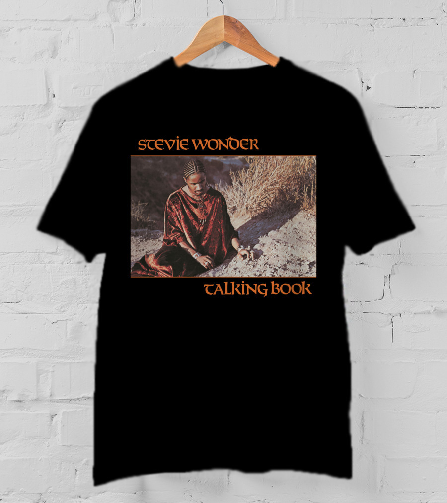 Stevie Wonder Sitting In Sand Talking Book Cover T-Shirt