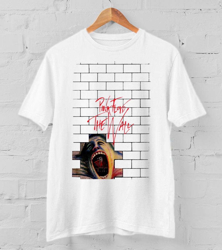 Pink Floyd The Wall Scream Art On Brick T-Shirt