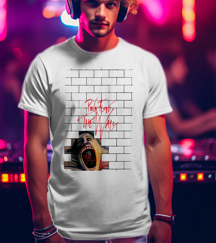 Pink Floyd The Wall Scream Art On Brick T-Shirt