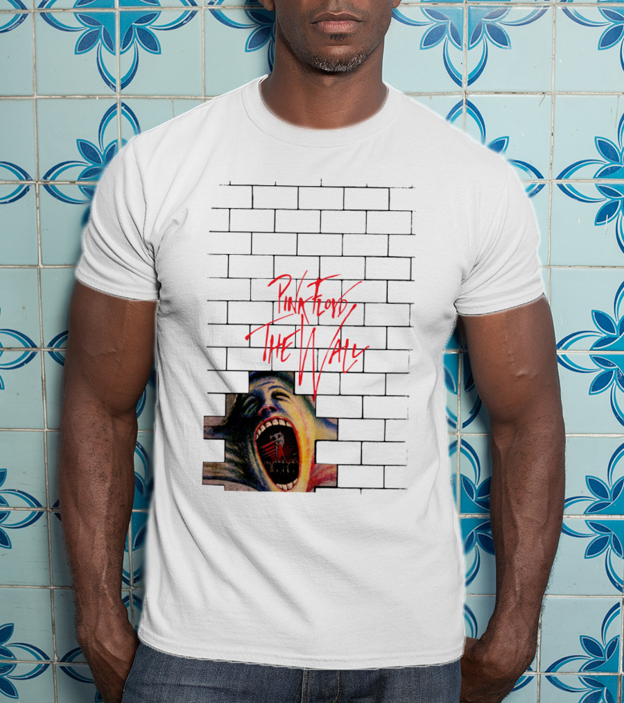 Pink Floyd The Wall Scream Art On Brick T-Shirt