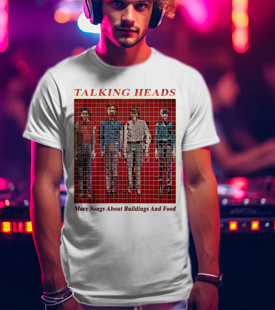 TALKING HEADS More Songs About Buildings And Food Album Cover With Grid T-Shirt