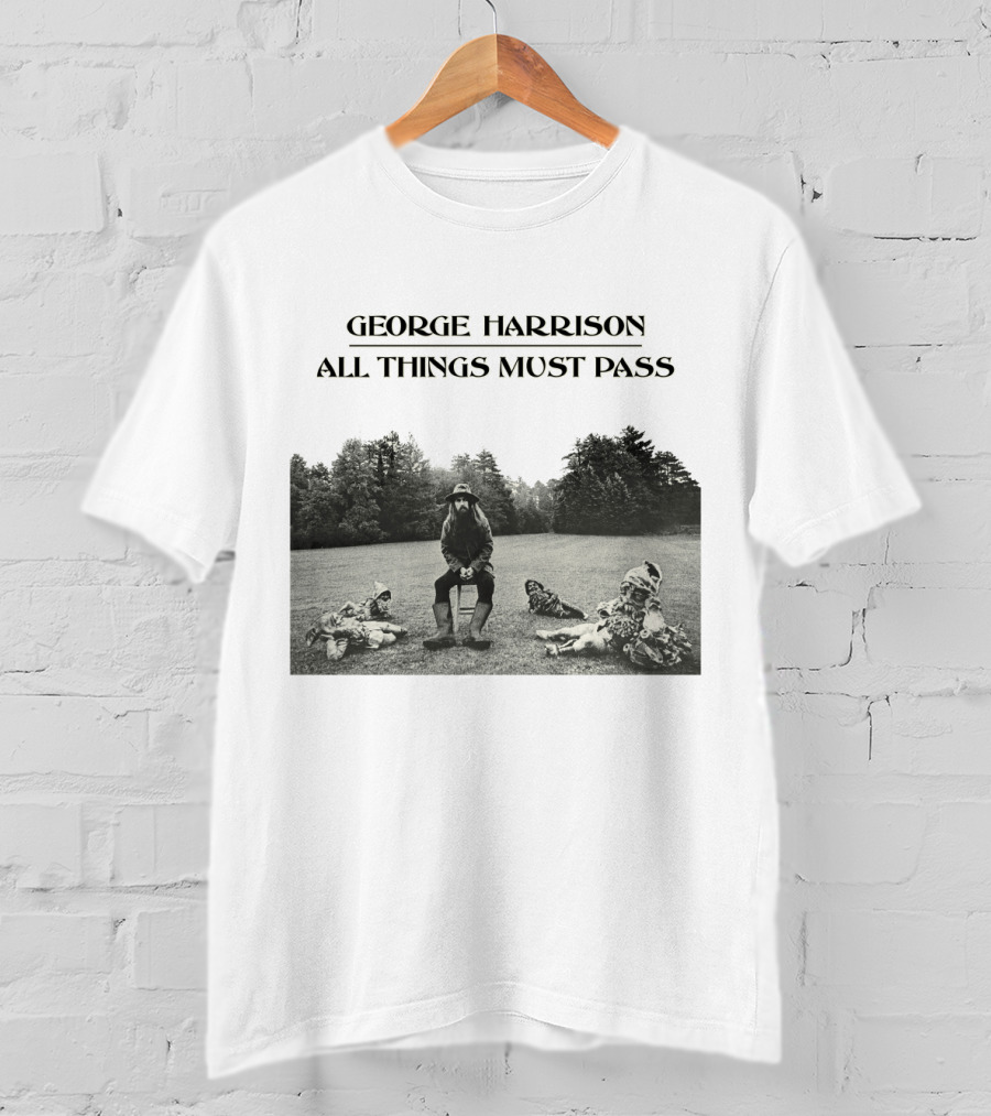 George Harrison All Things Must Pass 1970 Album Cover Black And White Photo T-Shirt