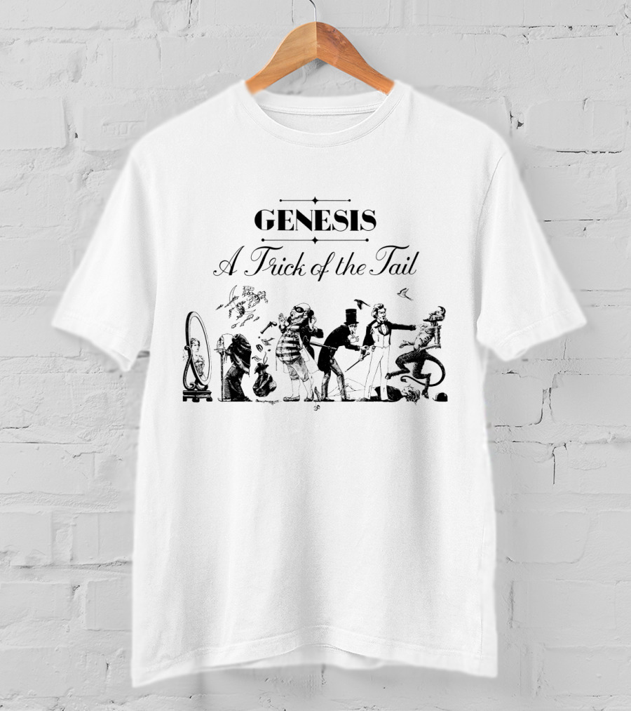 Genesis A Trick Of The Tail Illustrated Figures And Band T-Shirt
