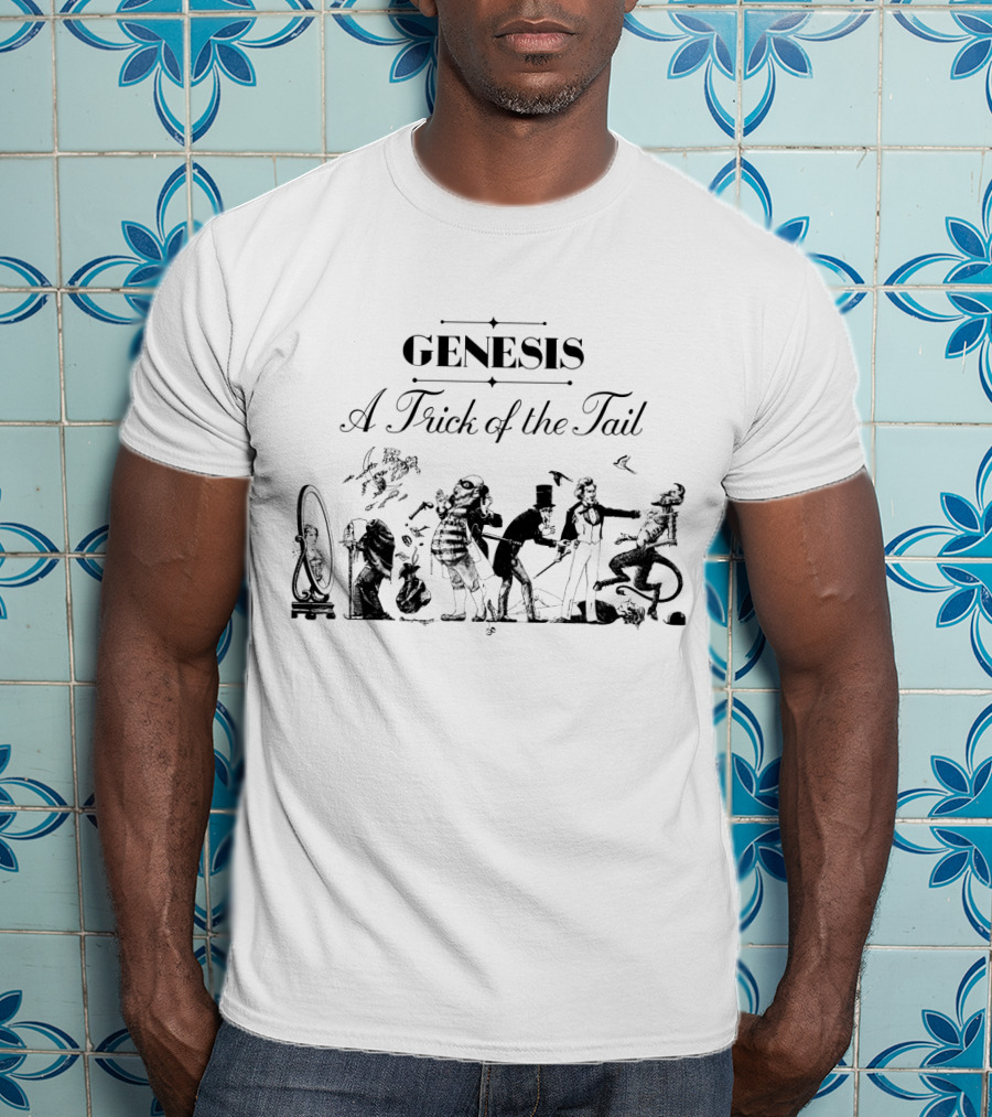 Genesis A Trick Of The Tail Illustrated Figures And Band T-Shirt