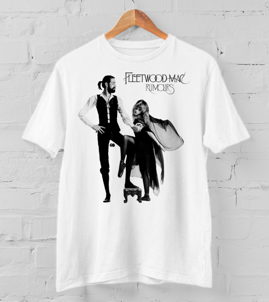 FLEETWOOD MAC RUMOURS Iconic Album Cover Black And White Nostalgia T-Shirt