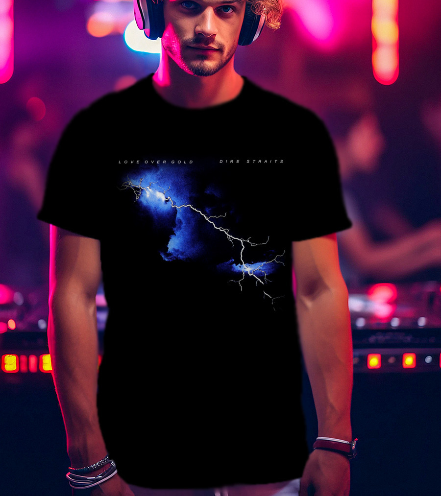 Dire Straits Love Over Gold Lightning Album T-Shirt