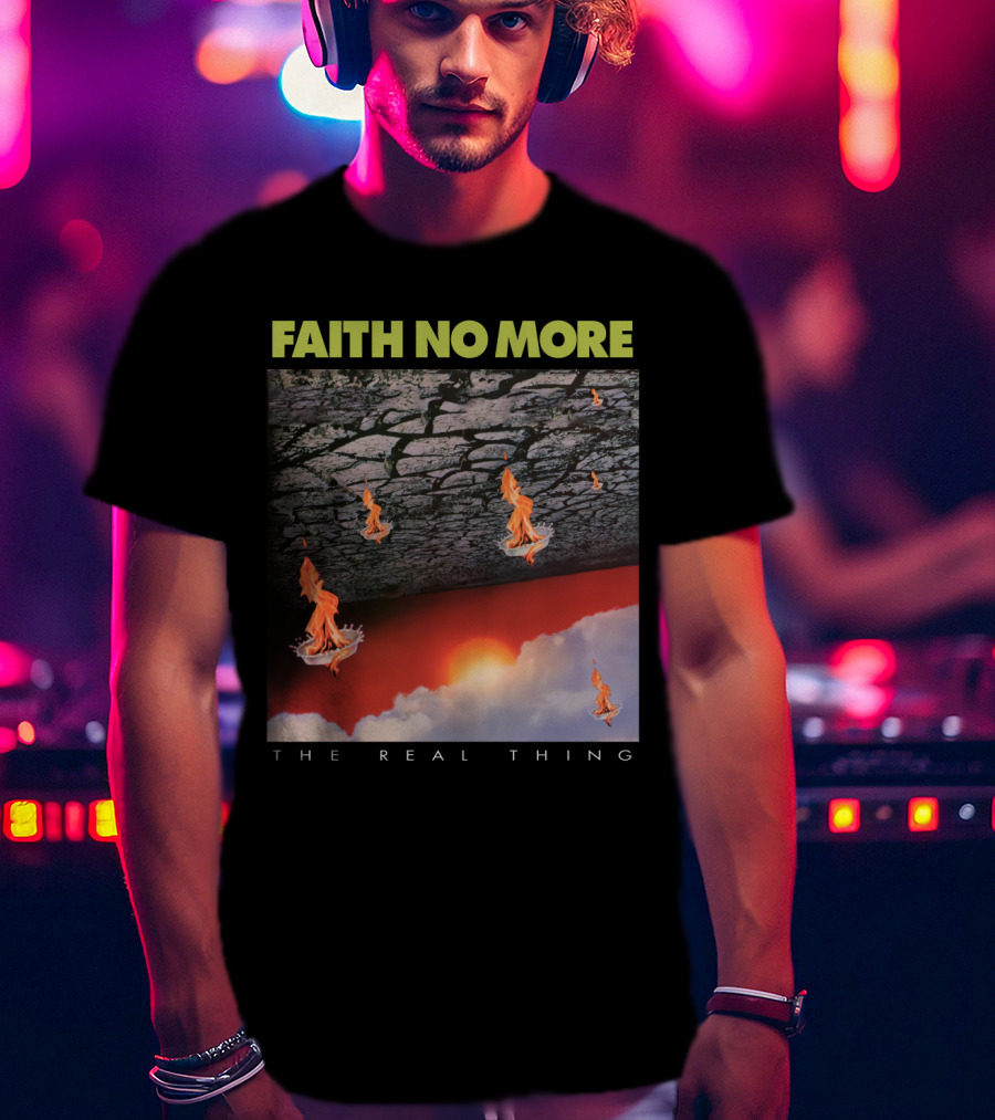 Faith No More The Real Thing Cracked Lava And Flames T-Shirt