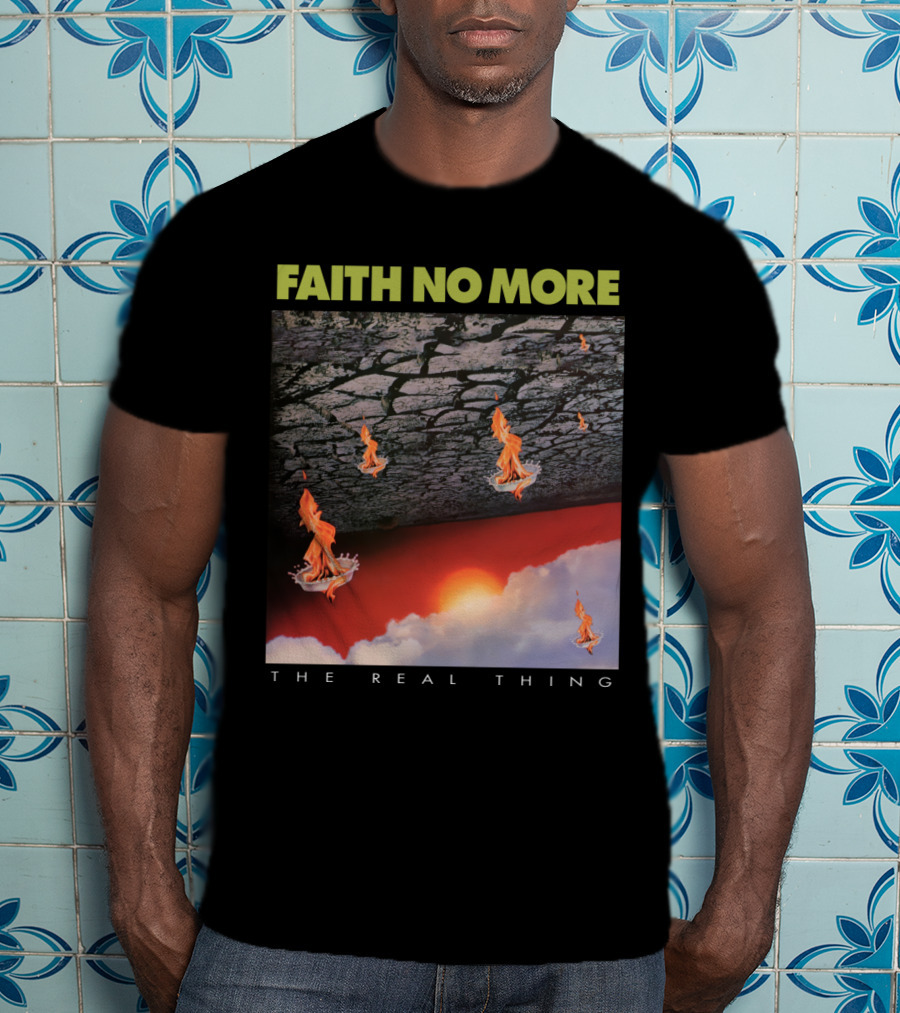 Faith No More The Real Thing Cracked Lava And Flames T-Shirt