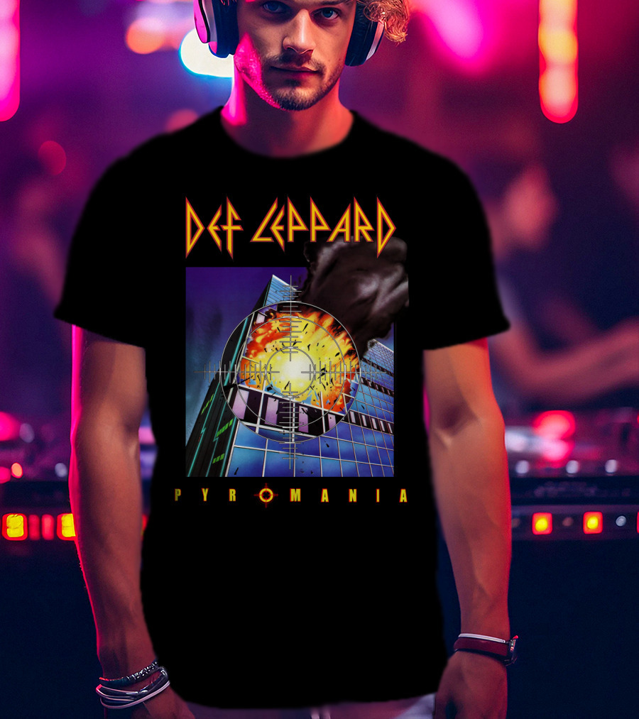 Def Leppard Pyromania Album Art Explosion Building Iconic T-Shirt