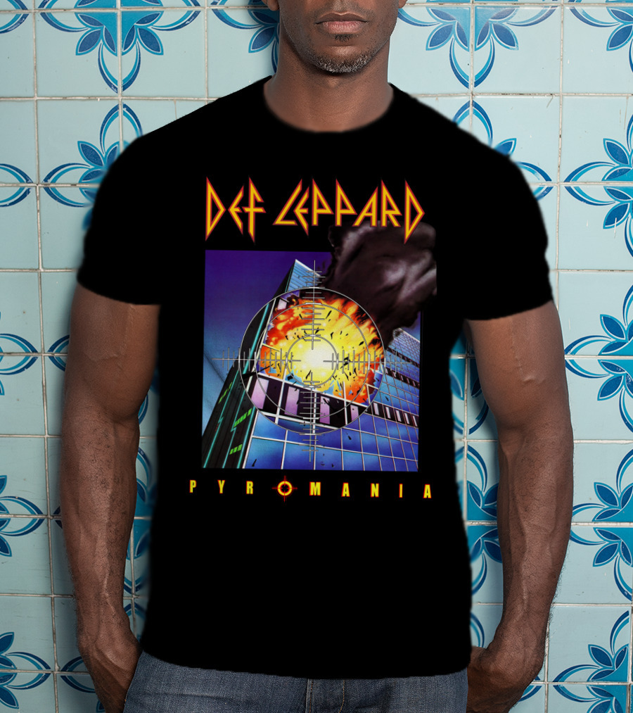 Def Leppard Pyromania Album Art Explosion Building Iconic T-Shirt
