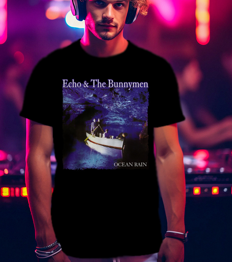 Echo And The Bunnymen Ocean Rain Blue Cave Boat Scene T-Shirt