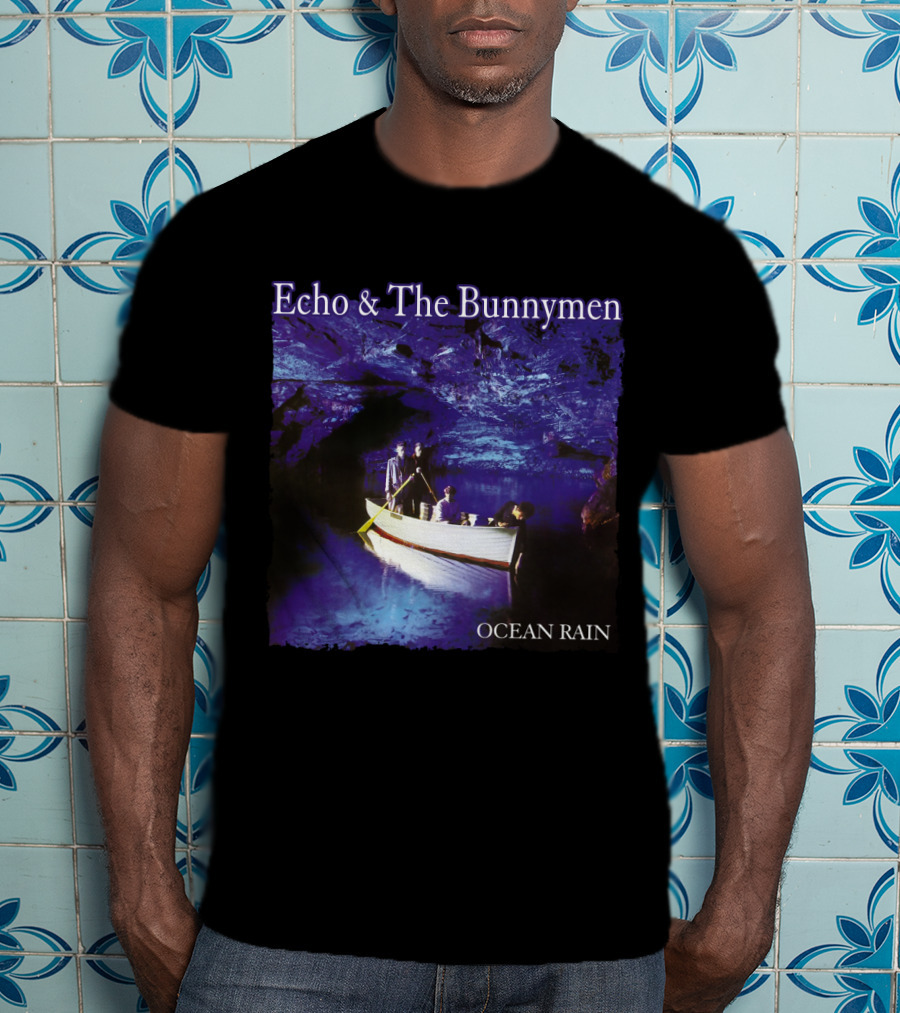 Echo And The Bunnymen Ocean Rain Blue Cave Boat Scene T-Shirt