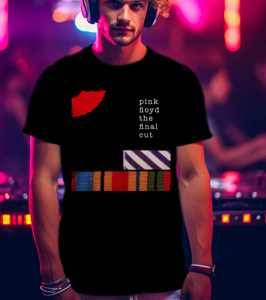 Pink Floyd The Final Cut Album Art With Military Ribbon And Black T-Shirt