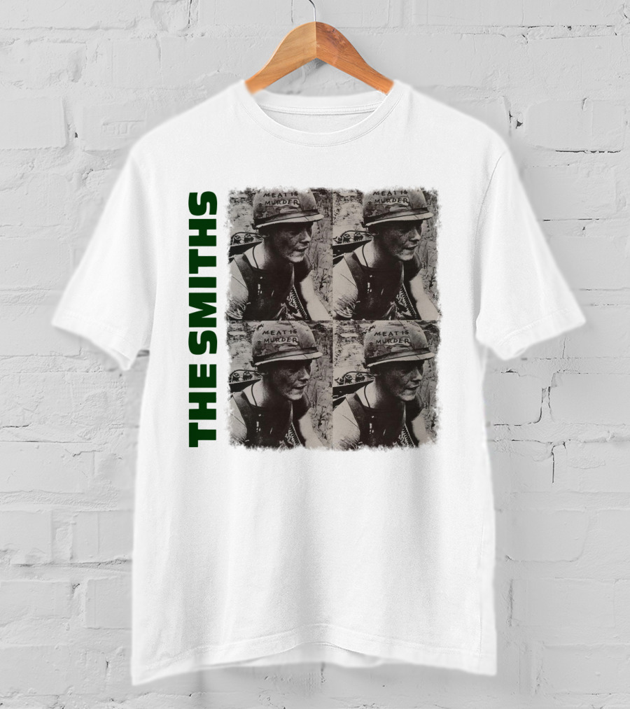 The Smiths Meat Is Murder Album Cover Four Panel Black And White Photographic T-Shirt