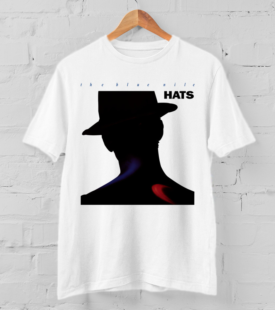 The Blue Nile Hats Silhouette With Hat In Black And Blue Accents T-Shirt