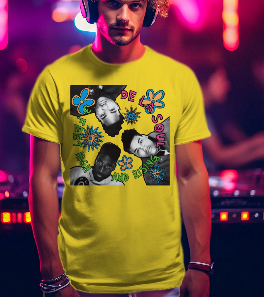 De La Soul 3 Feet High And Rising Psychedelic Flower T-Shirt