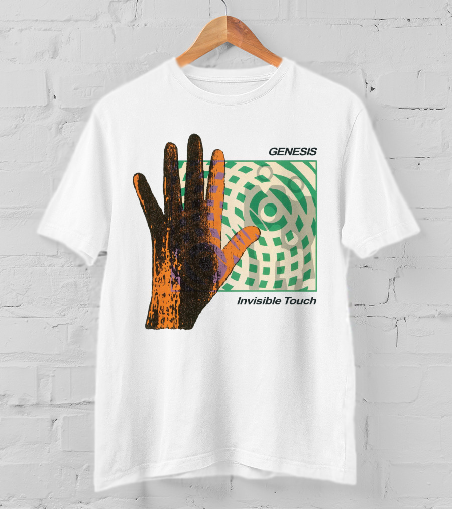 Genesis Invisible Touch Album Cover Art Hand Green T-Shirt