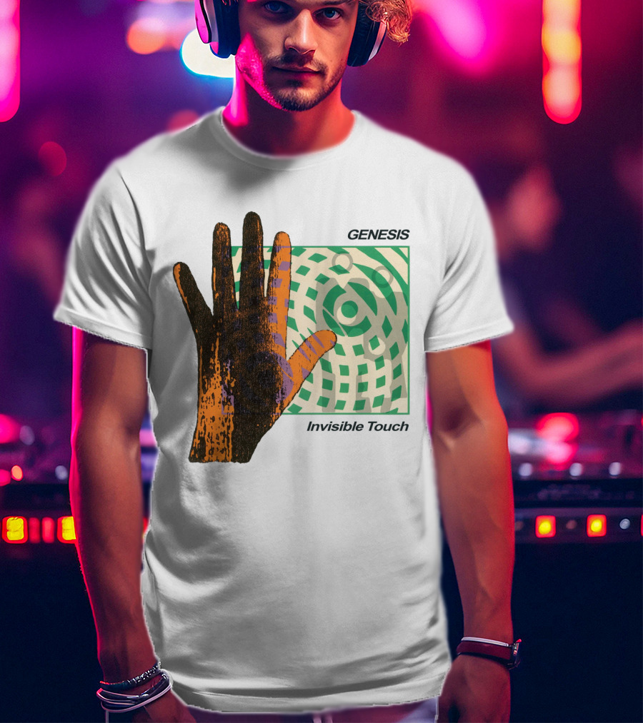 Genesis Invisible Touch Album Cover Art Hand Green T-Shirt