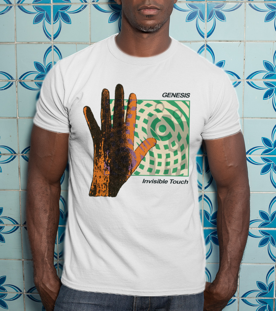 Genesis Invisible Touch Album Cover Art Hand Green T-Shirt