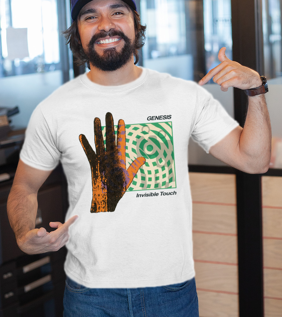 Genesis Invisible Touch Album Cover Art Hand Green T-Shirt