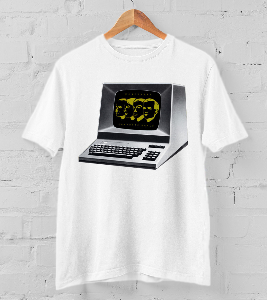 Kraftwerk Computer World Faces On Retro Monitor T-Shirt