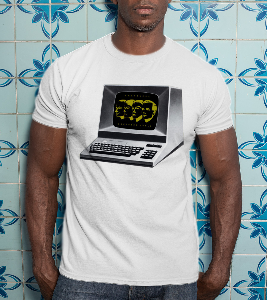 Kraftwerk Computer World Faces On Retro Monitor T-Shirt