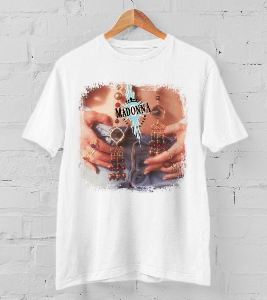 Madonna Like A Prayer Jewelry And Denim Iconic Style Fashion T-Shirt