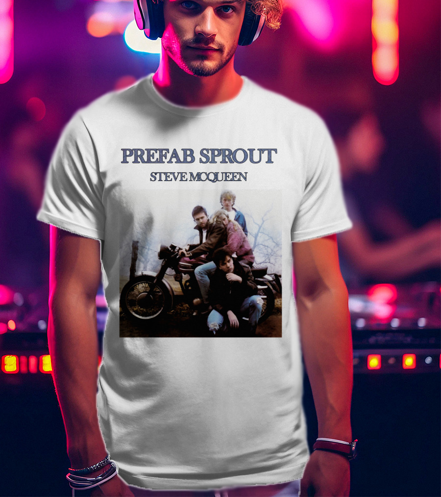 Prefab Sprout Steve McQueen Motorcycle Group Image T-Shirt
