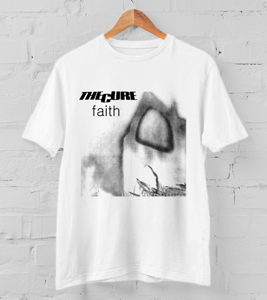 The Cure Faith Album Cover Black And White Gothic T-Shirt