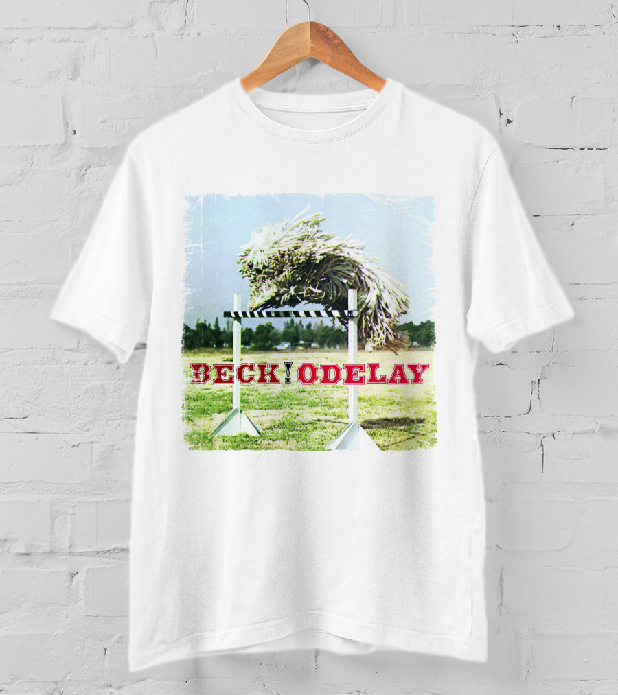 Beck Odelay Album Cover Dog Jumping Hurdle T-Shirt
