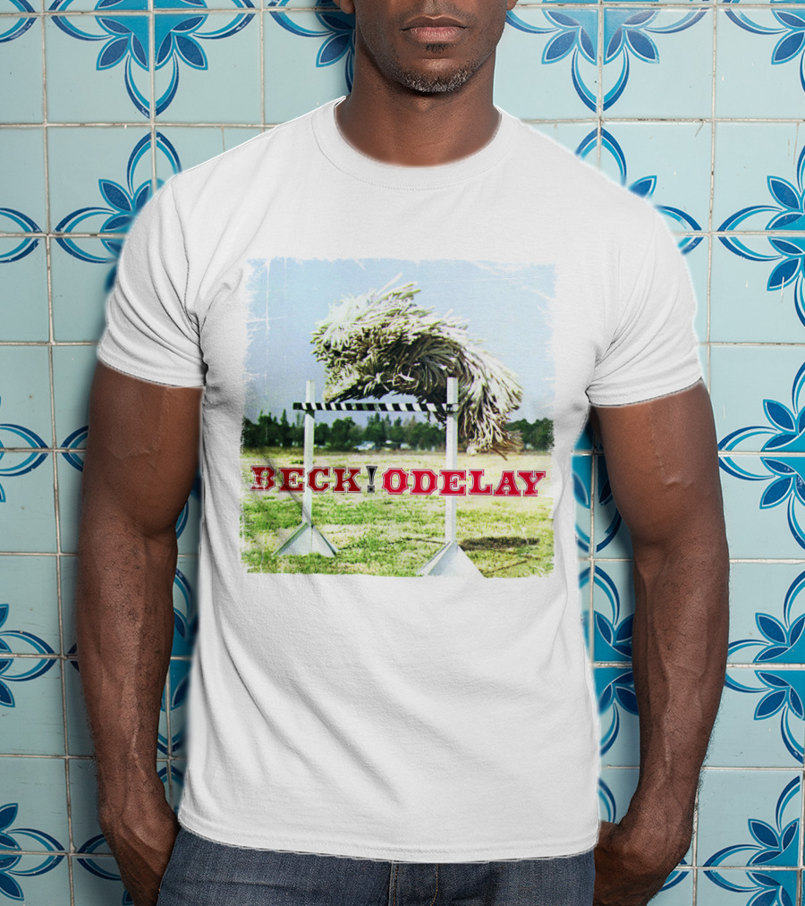 Beck Odelay Album Cover Dog Jumping Hurdle T-Shirt