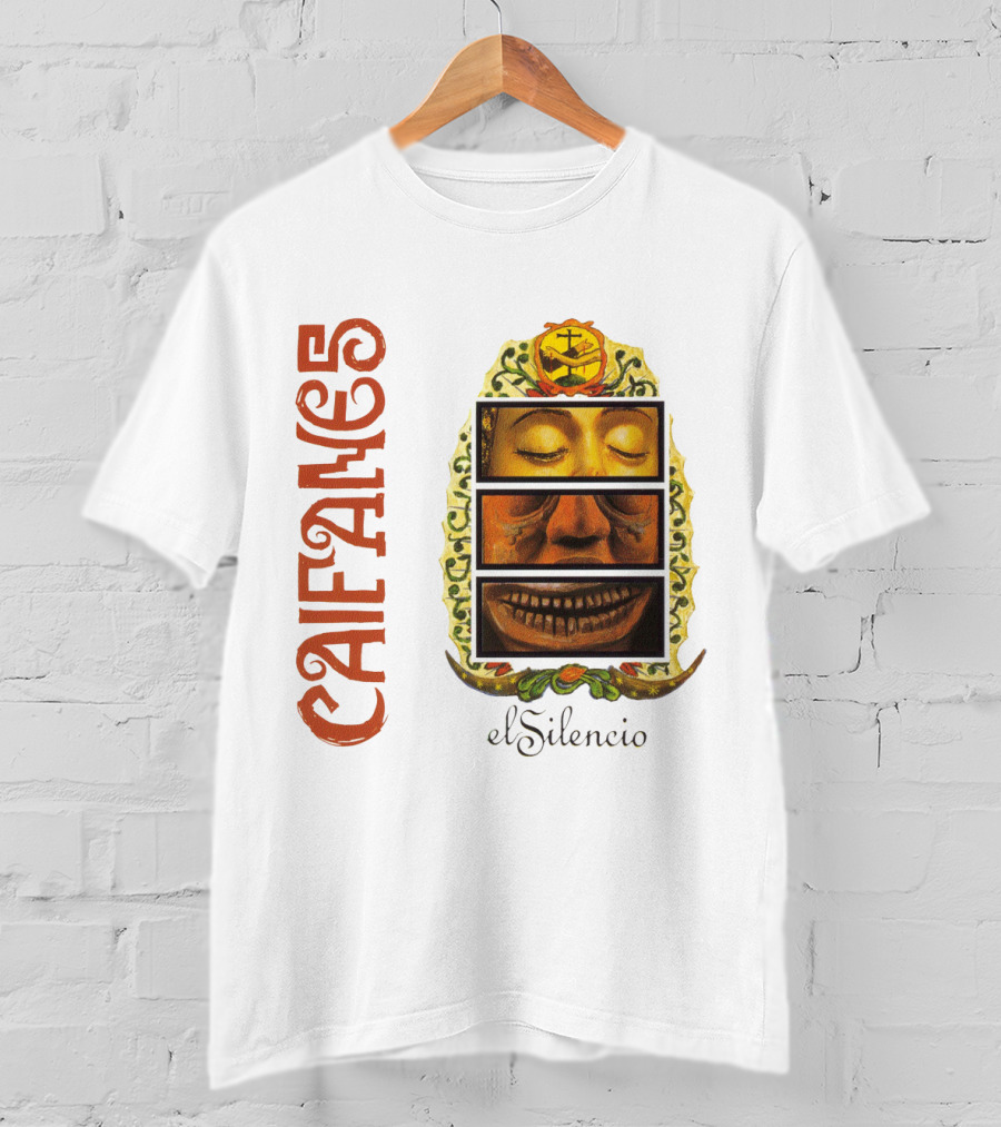 Caifanes El Silencio Aztec-Inspired Face Art In Yellow And Brown T-Shirt