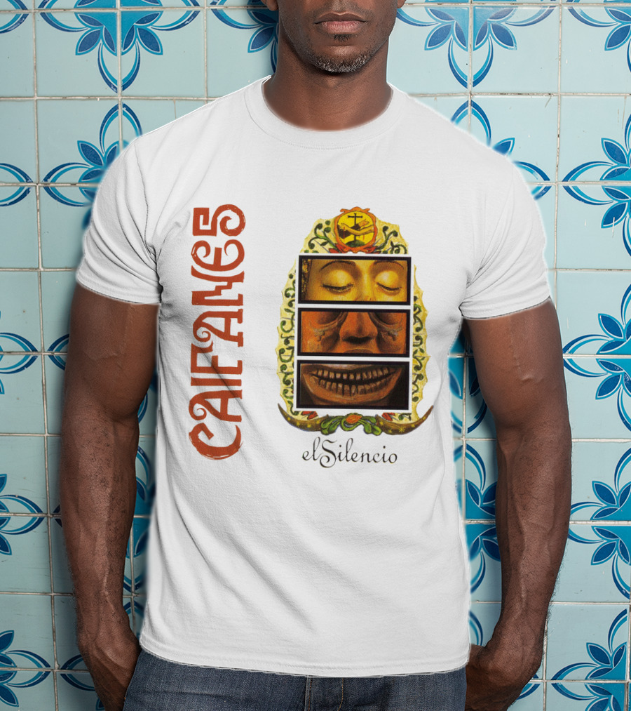 Caifanes El Silencio Aztec-Inspired Face Art In Yellow And Brown T-Shirt