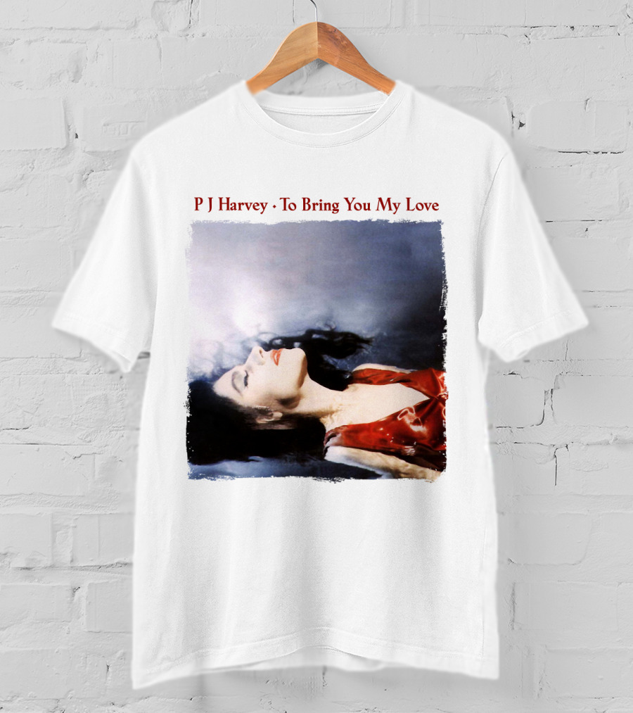 PJ Harvey To Bring You My Love Album Art Floating Woman In Red T-Shirt