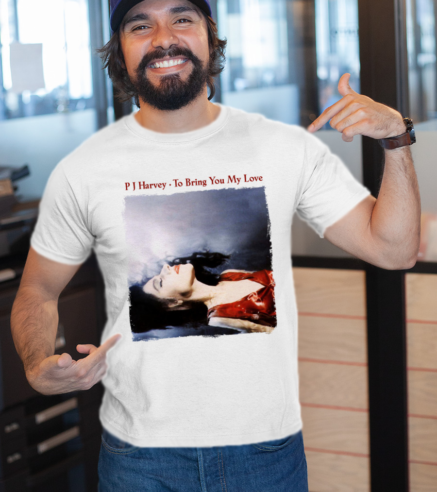 PJ Harvey To Bring You My Love Album Art Floating Woman In Red T-Shirt