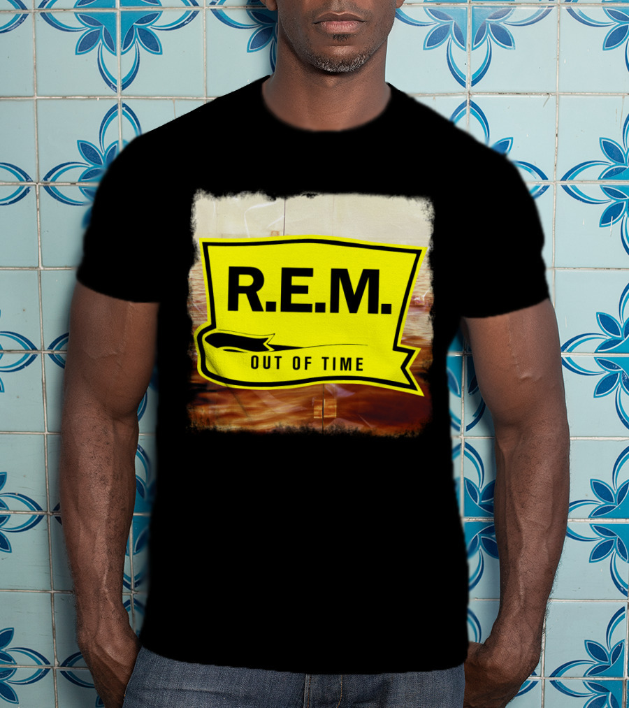 R.E.M. Out Of Time Yellow Banner T-Shirt