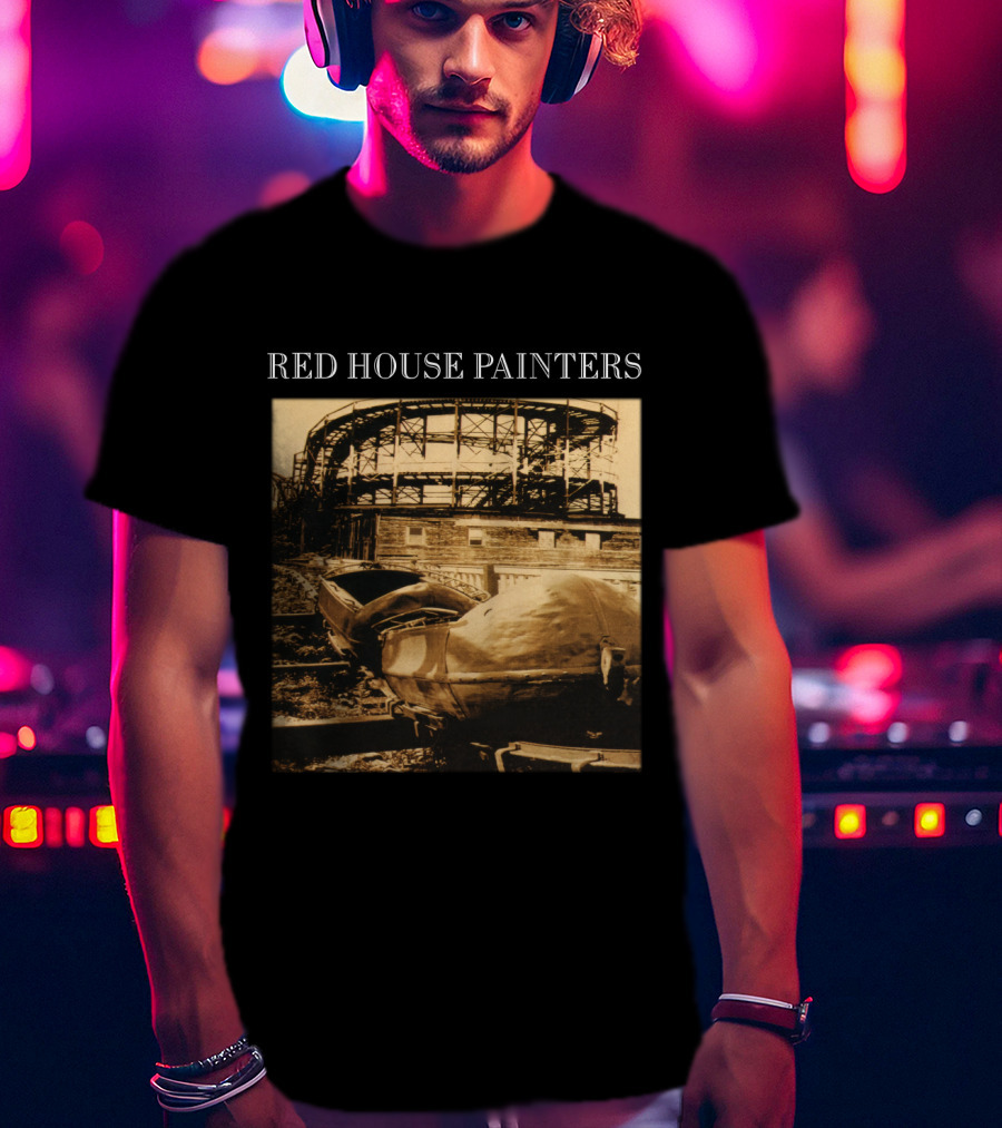 Red House Painters Vintage Roller Coaster Scene T-Shirt
