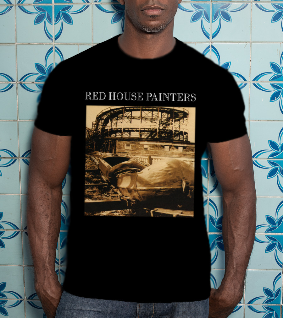 Red House Painters Vintage Roller Coaster Scene T-Shirt