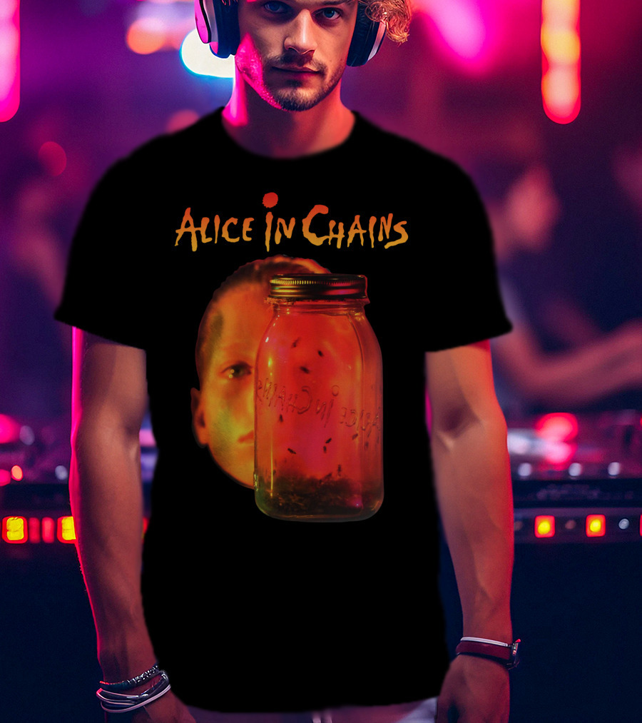 Alice In Chains Jar Of Flies Album Cover Image With Jar And Face T-Shirt