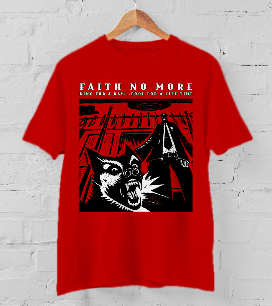 Faith No More King For A Day Fool For A Lifetime Graphic Black And White Dog Scene T-Shirt
