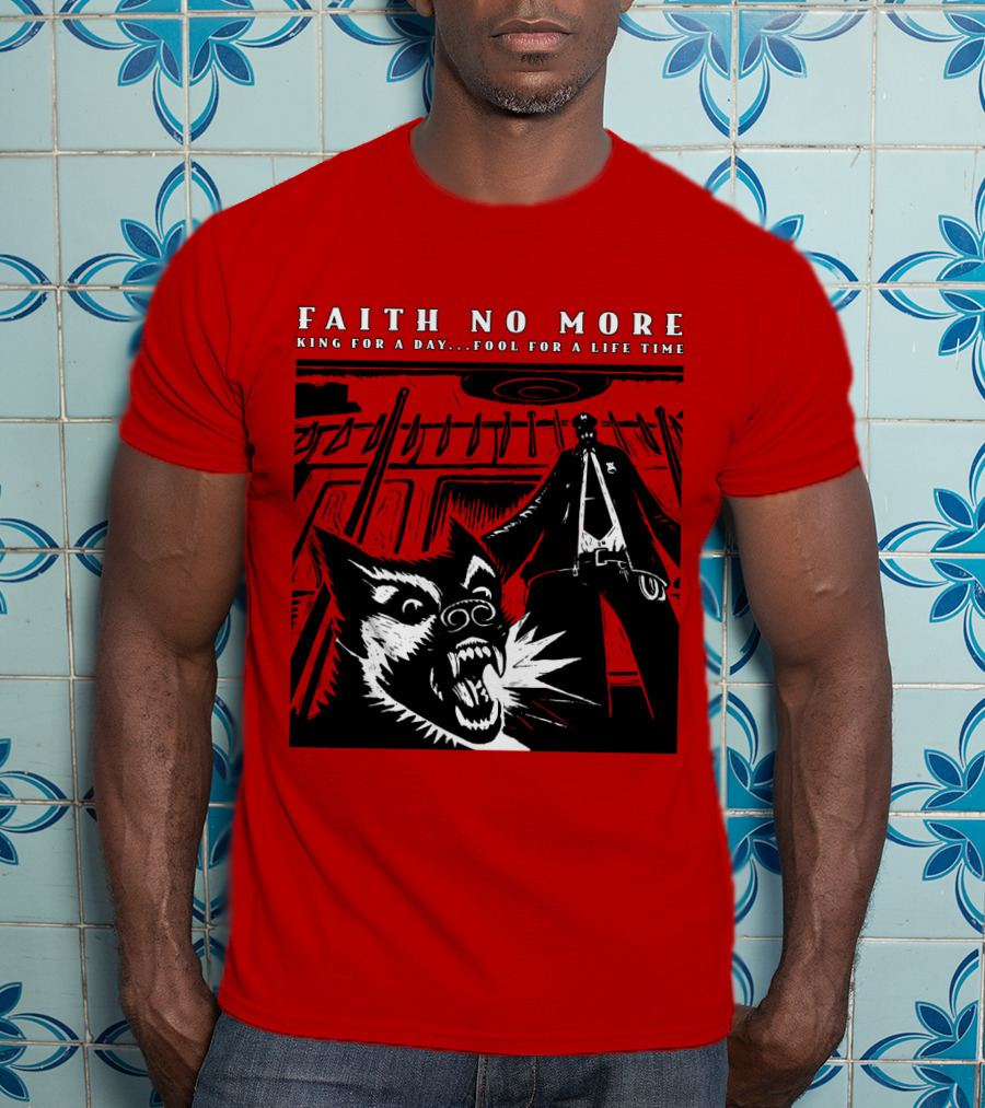 Faith No More King For A Day Fool For A Lifetime Graphic Black And White Dog Scene T-Shirt