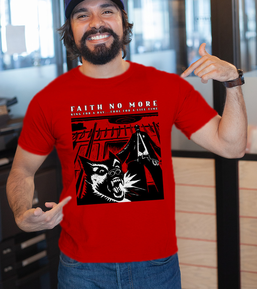 Faith No More King For A Day Fool For A Lifetime Graphic Black And White Dog Scene T-Shirt