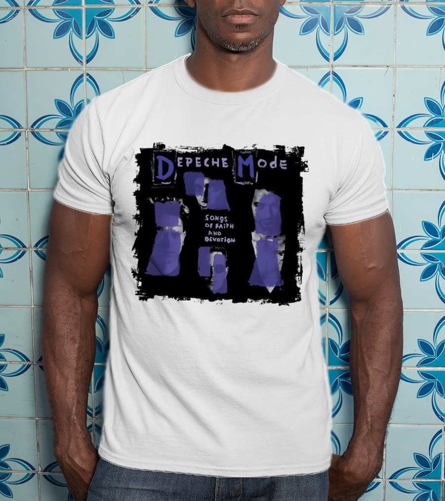 Depeche Mode Songs Of Faith And Devotion Album Art Purple Faces T-Shirt