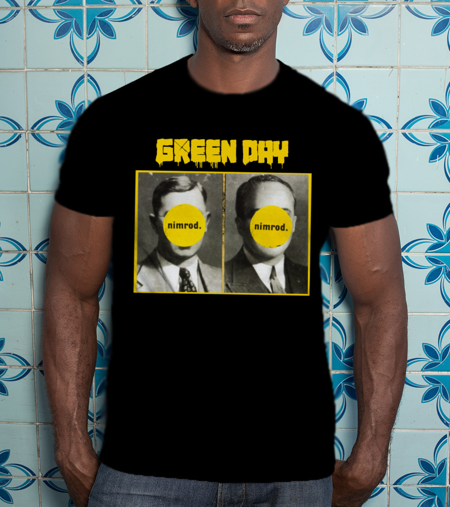 Green Day Nimrod 1997 Album Cover Vintage Portraits T-Shirt