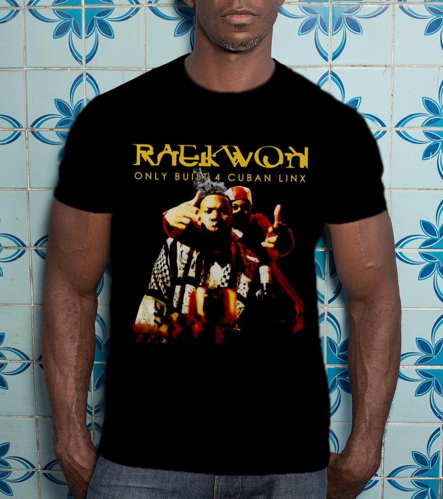 Raekwon Only Built 4 Cuban Linx Iconic Album Cover Featuring Two Figures In Bold Stylized Typography T-Shirt
