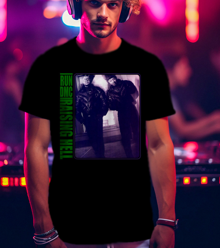RUN DMC Raising Hell 1986 Iconic Album Cover Image T-Shirt