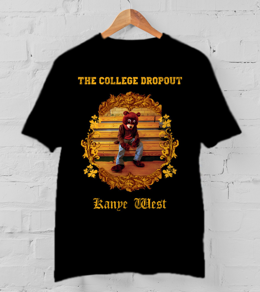 Kanye West The College Dropout Bear Bench Gold Frame T-Shirt