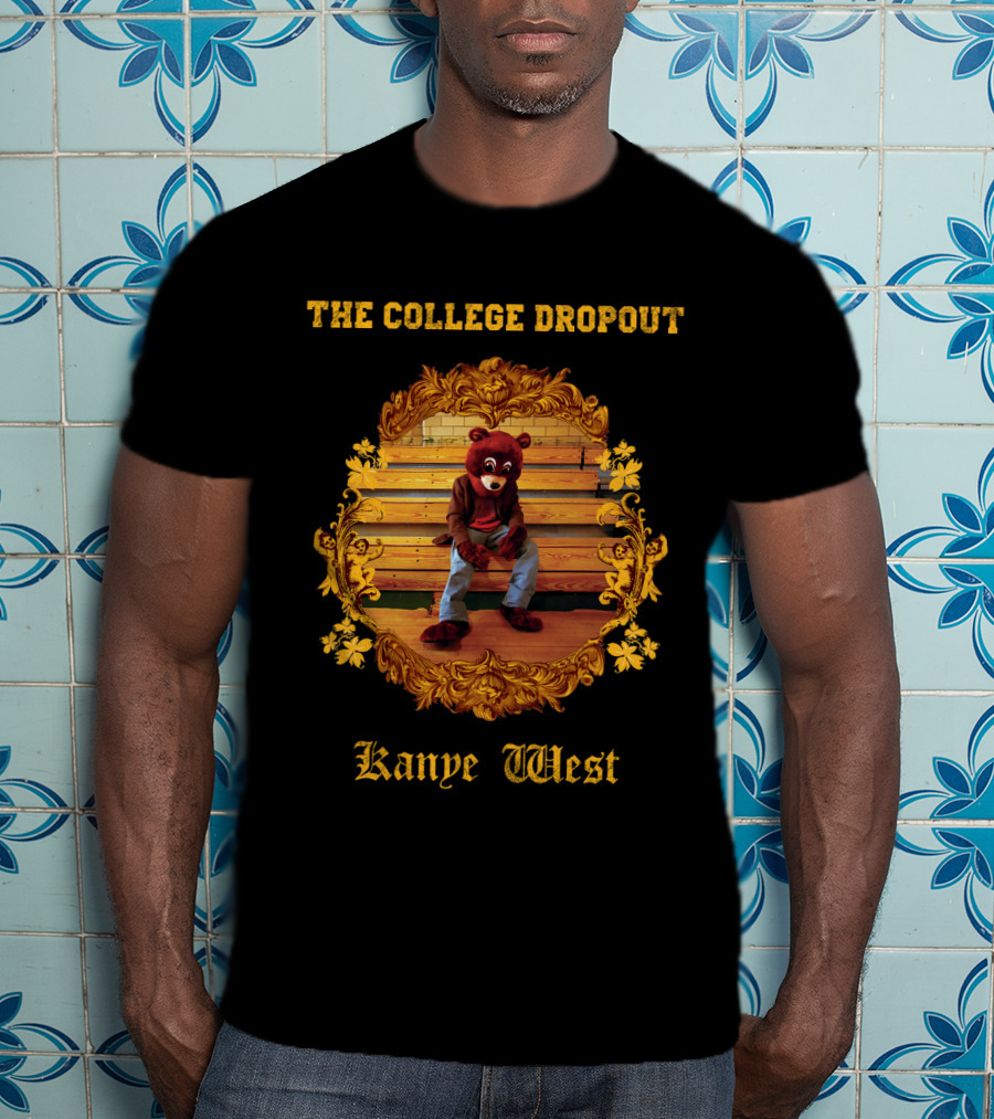 Kanye West The College Dropout Bear Bench Gold Frame T-Shirt